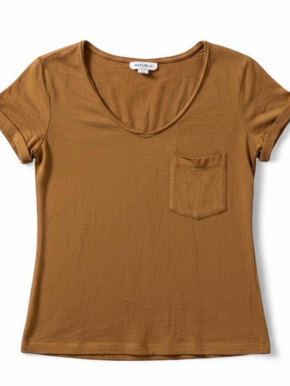 For the Republic Brown Tee Shirt Top Womens Small
